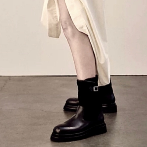 Free People Double Up Moto Boots size 37 (6.5) black - Picture 2 of 9